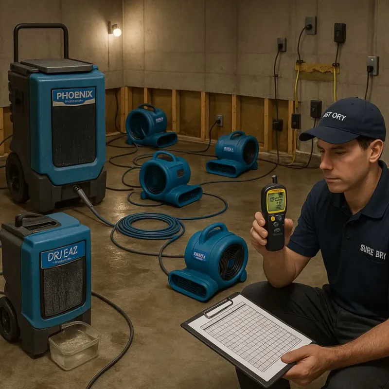 Structural Drying and Dehumidification process in Markle, IN